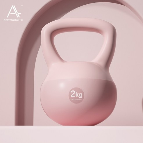 소음 없는 투톤 말랑한 소프트 스윙 케틀벨, 2kg, Pink, 1개