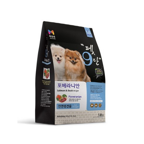 목우촌 전연령용 오리 펫9단 포메라이안 전용사료, 1.8kg, 2개