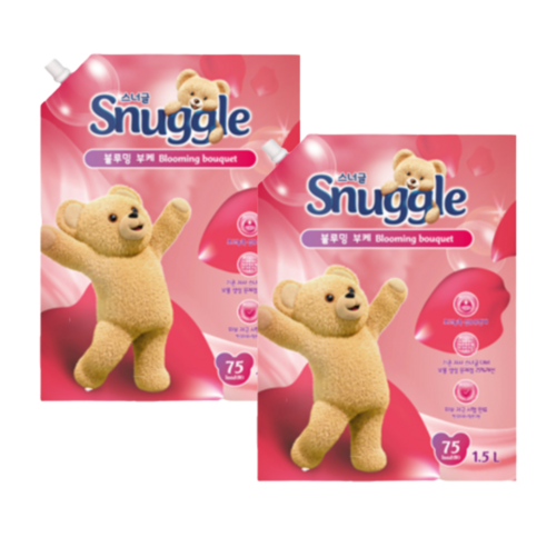 스너글 고농축 섬유유연제 1.5L 리필 블루밍부케 2개 핑크색