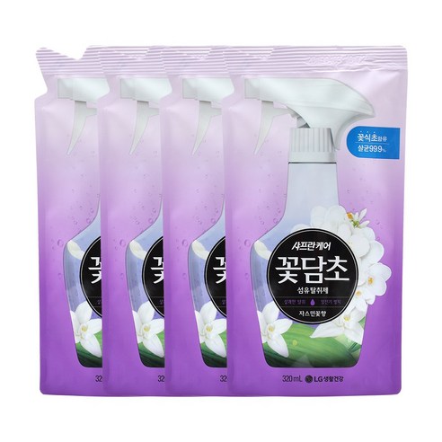 샤프란 꽃담초 자스민꽃 섬유 탈취제 리필, 320ml, 4개, 자스민꽃향