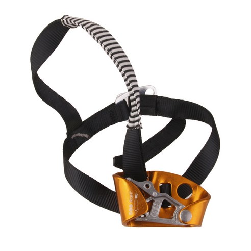 8~13mm 밧줄을 위한 오른쪽/왼발 어센더 암벽 등반 Rappelling 및 구조 장비 장비, 골드 적합 오른쪽 발, 합금