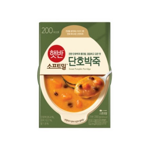 햇반 소프트밀 단호박죽 부드러운 단맛 하이마이샵, 1개