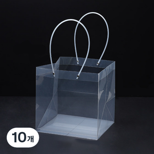 미화부장 PVC 비닐 꽃다발 화분 식물 선물 케이크 포장 투명 긴 대형 쇼핑백, 08 사각 특대, 10개