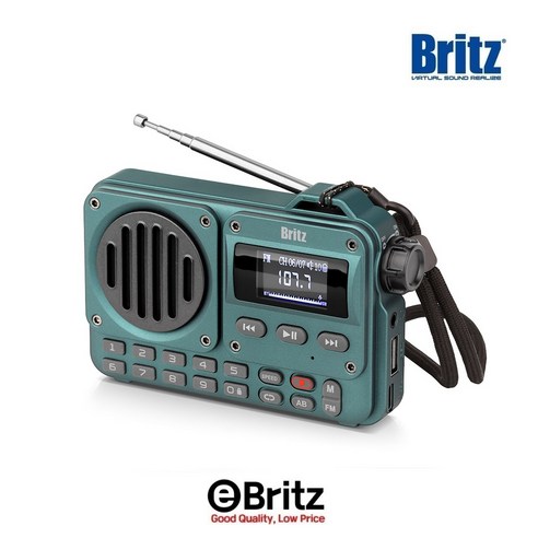 [리뷰이벤트] 브리츠 BZ-LV1100(그린) 블루투스스피커 휴대용 라디오 녹음기 MP3
