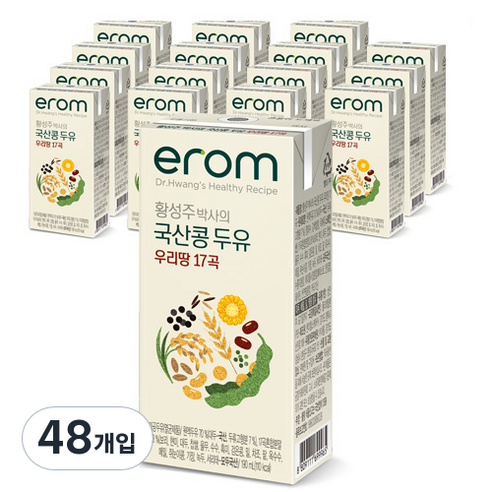 이롬 황성주 박사의 두유 우리땅 17곡, 190ml, 48개