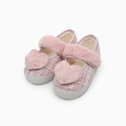 따뜻함과 스타일을 동시에, 베이비솔 트위드하트퍼 LED 메리제인