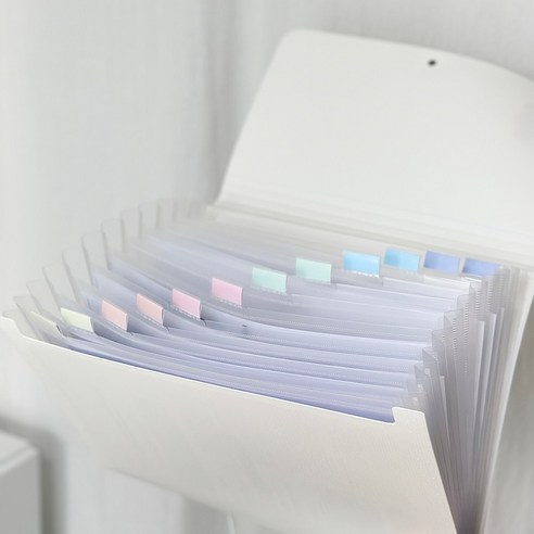 미미누 깔끔핏 아코디언파일 13칸 정리함, 화이트, 1개
