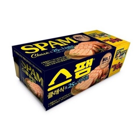 스팸 클래식 340g 3p + 25% 라이트 1p, 4세트