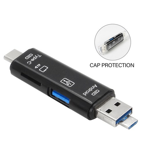 51 다기능 USB 2.0 TYPE-C/Usb/마이크로/USB/TF/SD 메모리 카드 리더기 OTG 어댑터 휴대 전화 액세서리, 02 B