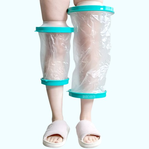 깔끔더하기 무릎 다리 깁스 샤워 기브스 방수커버, 2개, 투명-무릎XL