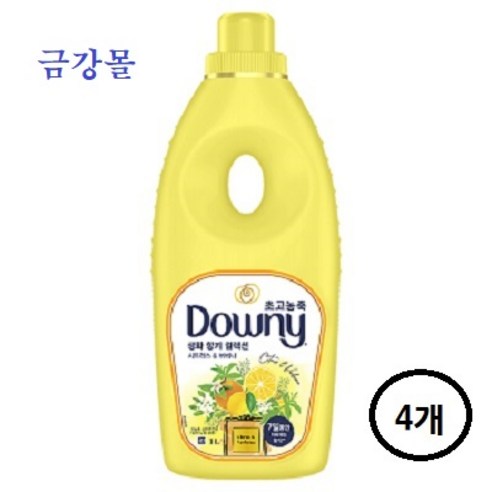 다우니 초고농축 생화향기 컬렉션 섬유유연제 시트러스 앤 버베나 본품, 4개, 1L