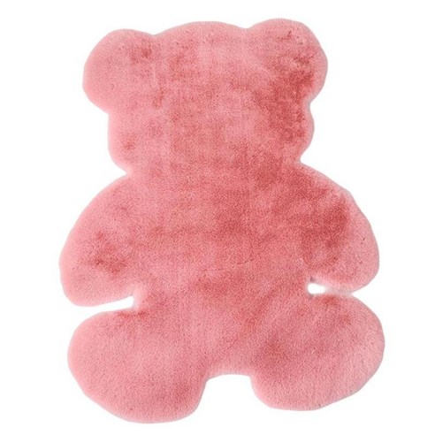 연약한 지역 깔개 침실 지면 소파를 위한 곰 모양의 비 털복숭이 깔개, 핑크 60x80cm, 폴리 에스터