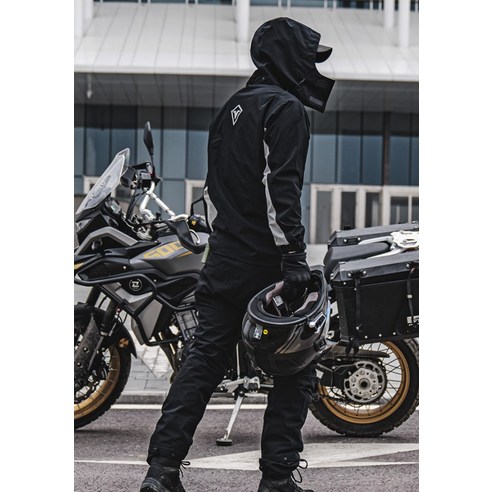 남성 레인슈트 비옷 우비세트 골프우의 바이크 퀵 배달 바람막이 오토바이 장마철 태풍 블랙 M