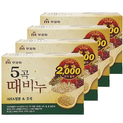 무궁화 5곡 때비누, 100g, 4개