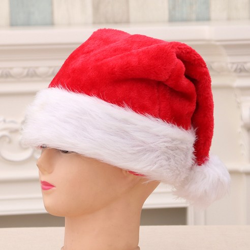 크리스마스 크리스마스 모자 여분의 두꺼운 슈퍼 플러시 모자 크리스마스 모자 성인 어린이 모자, 하나, 대형 두꺼운 플러시 모자