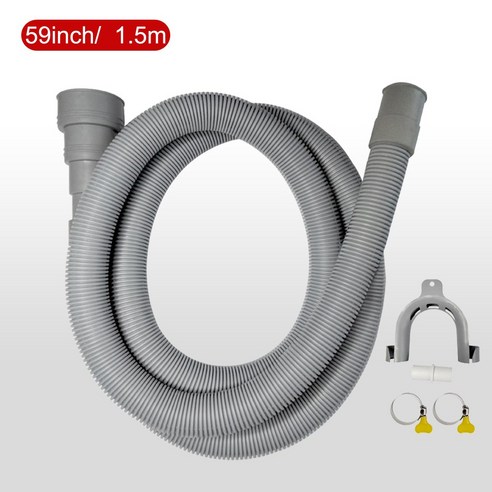 세탁기 및 식기 세척기 배수관 키트 주름관 익스텐션 어댑터 및 호스 클램프 포함 1 개