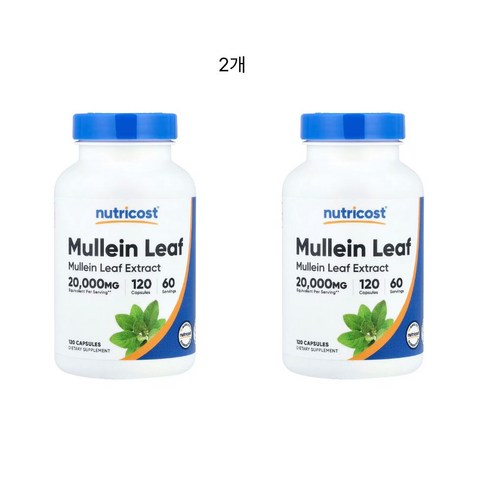뉴트리코스트 뮬레인 잎 Mullein Leaf 20000mg 캡슐 120정x2개