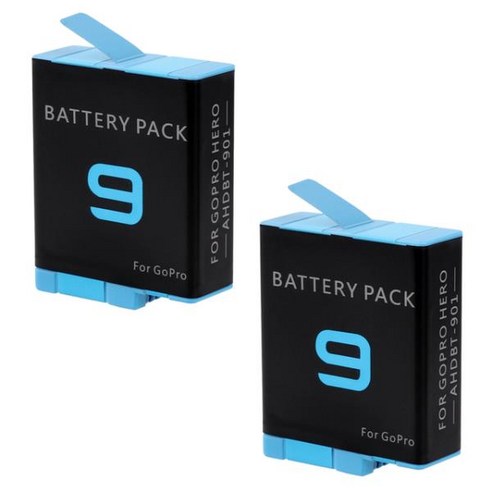 고프로 히어로 9 용 배터리 충전기 블랙 1800mAh 액세서리, 03 2Pcs, 2개