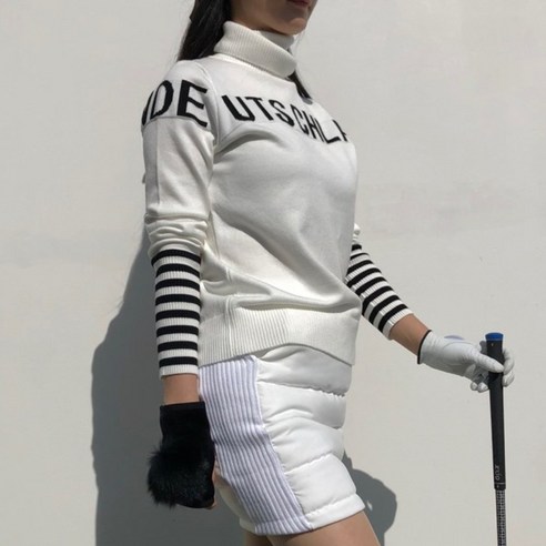 겨울 골프의 필수 아이템: 도톰한 목폴라 골프 니트