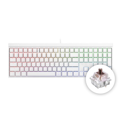 체리 키보드 MX BOARD 2.0S RGB 기계식 유선 게이밍 키보드 (3~4종 축 선택) / 공식 판매점, 갈축, 화이트