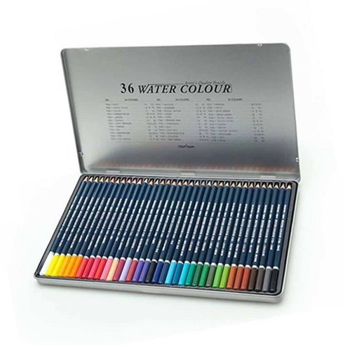 고급 수채 색연필36색 틴케이스 색깔색연필 연필색연필 36색색연필