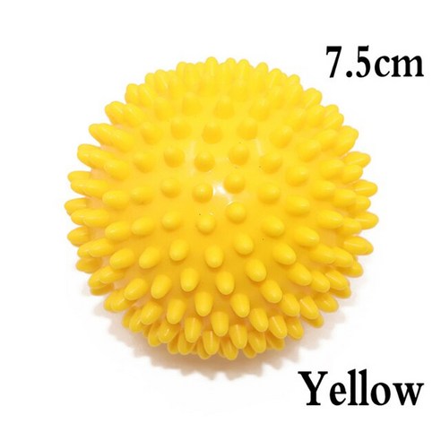 스파이크 요 마사지 볼 배수 포인트 피트니스 손 발 고슴도치 공 7cm, 7.5cm-yellow