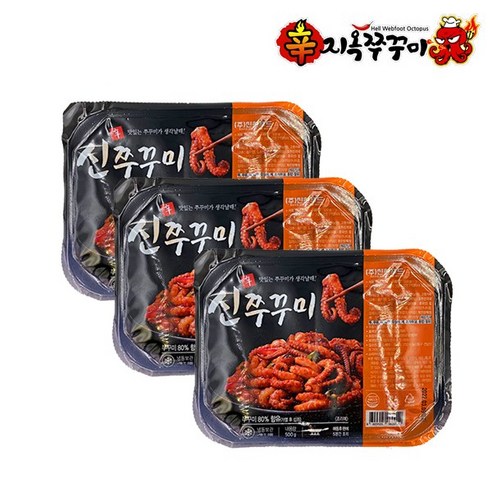 신쭈꾸미 500g x 3팩 매콤한맛 양념 쭈꾸미볶음 간편조리 매운음식, 3개