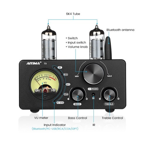 AIYIMA T9 HiFi Bluetooth 5.0 진공 튜브 앰프