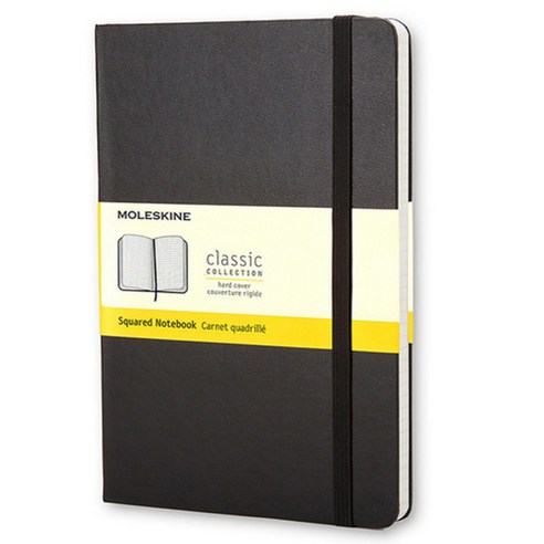 몰스킨 클래식노트 스퀘어드 하드커버, 블랙 포켓(Pocket), 1개