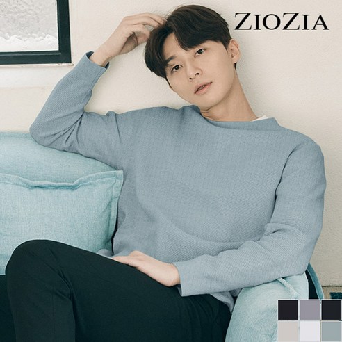 지오지아 솔리드 와플 긴팔 티셔츠 (AEB4TR1101) 492168