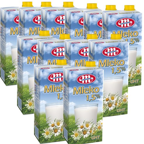폴란드산 믈레코비타 MLEKO 1.5% 저지방 수입 멸균우유 플라워밀크, 1L, 12개