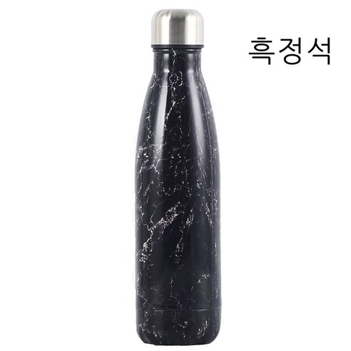 스테인리스강 콜라병 대리석 트렌드 물병 야외 운동 보온컵 무역, 흑대리석, 500ml