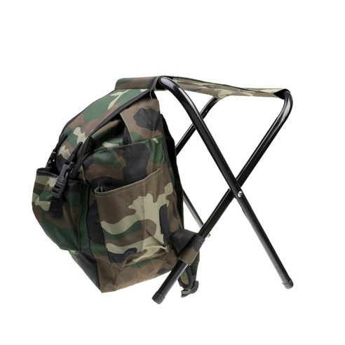 야영 픽크닉 사냥을 위한 책가방 배낭 좌석 의자가 있는 낚시용 발판, 위장, 옥스포드 피복, 강관