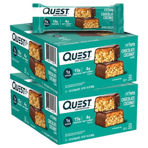 퀘스트뉴트리션 히어로 프로틴 바 크리스피 12개입, 2개, 660g