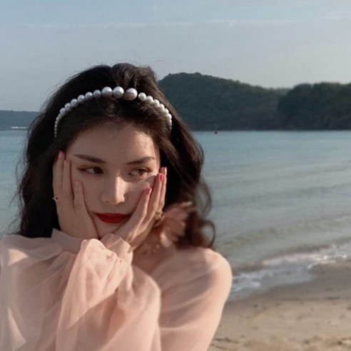모리 슈퍼 요정 잎 진주 헤어 밴드 여성용 인터넷 연예인 기질 새로운 머리띠 헤어 액세서리
