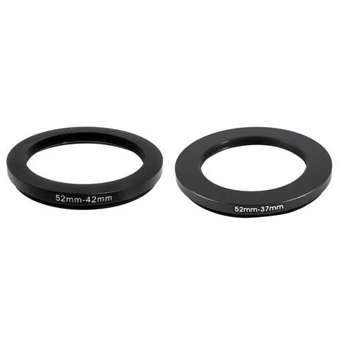 AFBEST 52mm-37mm 52mm ~ 37mm 카메라용 블랙 스텝 다운 링 어댑터(52mm-42mm 어댑터 포함), 검정