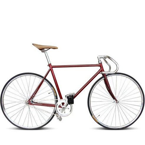 경륜 픽시 자전거 Fixie 기어 고정 알루미늄 빈티지 LUG 더블 V 레이싱 학생 도시 레트로, 52cm(175cm-180cm), 단일 속도, 1개 엔진11