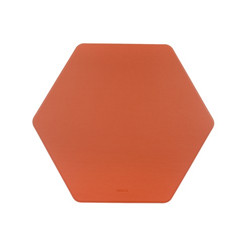 FENICE 조약돌 가죽 마우스 패드, HEXAGON ORANGE, 2개