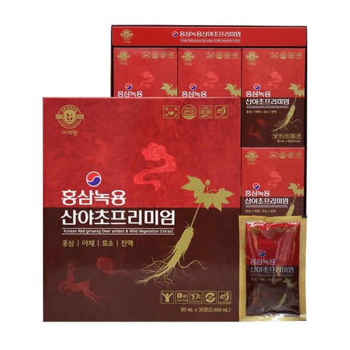 홍삼녹용 산야초 프리미엄 30포 - 홍삼 녹용 식물혼합 액상스틱 음료