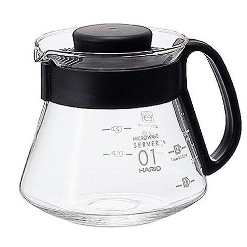 Hario V60 유리 레인지에 도움 커피 서버 360ml 블랙 307296, 12.2 Ounces, 1개, 12.2 Ounces