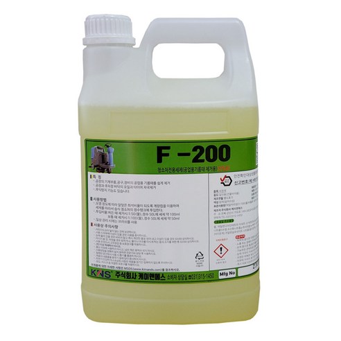 (케이앤에스)F-200 공업용기름때제거제(3.75L)청소차전용세제-산업용, 1개