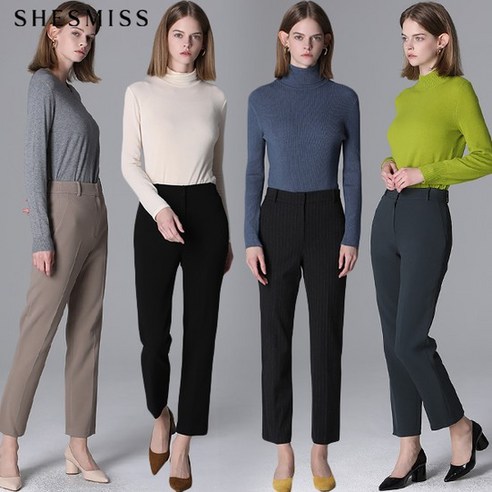 [쉬즈미스(SHESMISS)] 베이직 일자핏 슬랙스 (택가격 138000원)