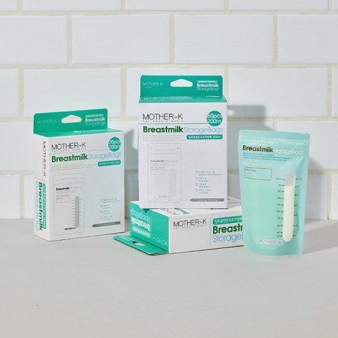 마더케이 일회용 변온 모유 저장팩 200ml, 90매, 4개