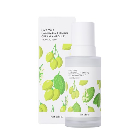 LIKE THIS 탄력 기미개선 카카두플럼 & 라미나리아 퍼밍 수분 크림 앰플, 2개, 50ml