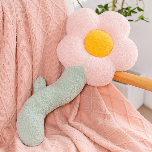태양꽃 롱 쿠션 북유럽 가구 남녀 자다 다리 베개 가구 소파 꽃 쿠션, 테디 핑크, 70cm