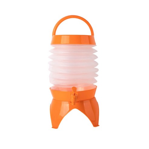 캠핑 자바라 워터저그 야외 접이식 휴대용 물통 미니 워터탱크, 3.5L, 오렌지, 1개
