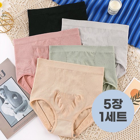 데일로엔 여성 몸매 보정 하이웨스트 속옷세트 5p