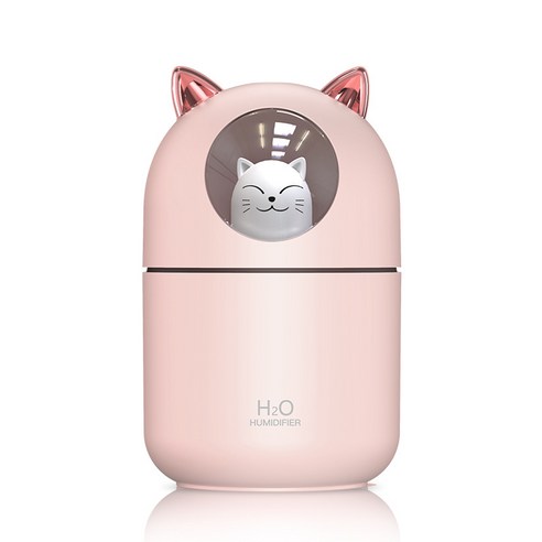 고양이 usb 미니 가습기 가정용 침실 정음 소형 데스크톱 창의 선물, 핑크