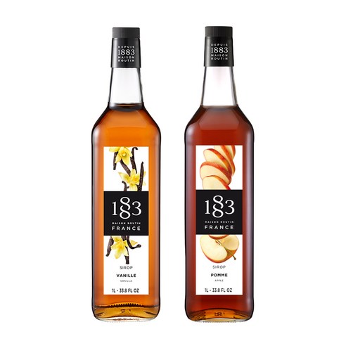 1883 바닐라 시럽 1000ml+1883 애플 시럽 1000ml, 1L, 2개