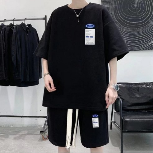 파쿠 여름 반팔 레터링 상하복 트레이닝 세트